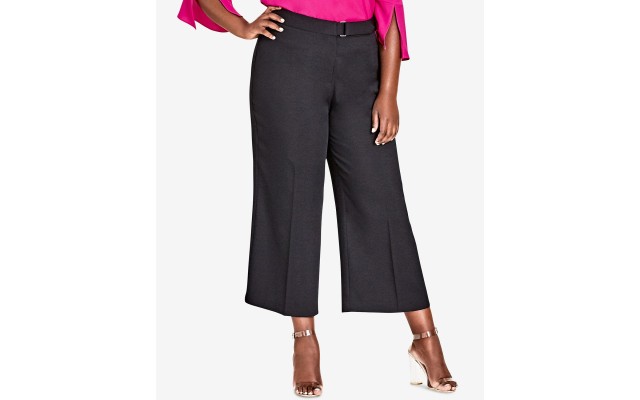 Plus Size Women’s  Elegant Belted Pants Black Size 22W