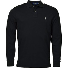 Polo Ralph Lauren Men’s Classic Fit Long Sleeve Mesh Polo Shirt (Black, XXL)
