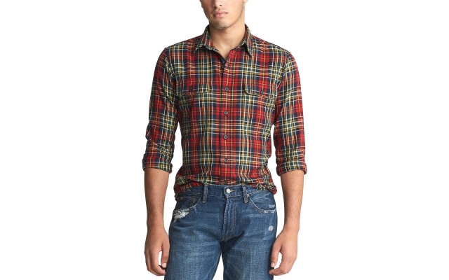  Men’s Classic Fit Plaid Workshirt (Assorted, L)