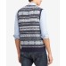  Men’s Fair Isle Sweater Vest Navy Large