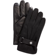 Polo Ralph Lauren Men’s Melton Hybrid Touch-Screen Gloves (Black, L)