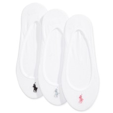 Polo Ralph Lauren Women’s 3 Pack Ultra-Low No- Show Sock Liners (White, 9-11)