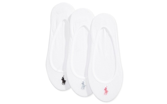 Polo Ralph Lauren Women’s 3 Pack Ultra-Low No- Show Sock Liners (White, 9-11)