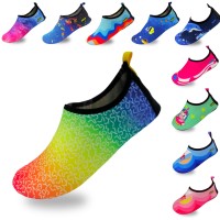 Quick-Dry, Non-Slip, Lightweight Water Shoes For Summer, Beach, Sea & Pool – For Boys, Girls, Babies, Toddlers & Little Kids, Rainbow, Baby 6-7