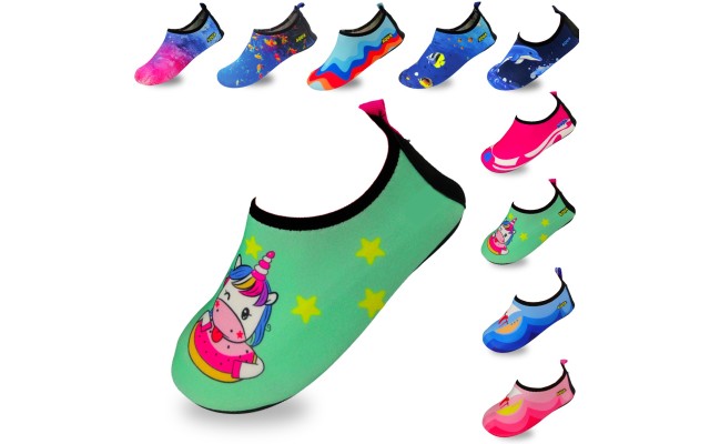 Quick-Dry, Non-Slip, Lightweight Water Shoes For Summer, Beach, Sea & Pool – For Boys, Girls, Babies, Toddlers & Little Kids, Unicorn, Baby 6-7
