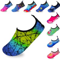 Quick-Dry, Non-Slip, Lightweight Water Shoes For Summer, Beach, Sea & Pool – For Boys, Girls, Babies, Toddlers & Little Kids, Abstract Blue, Youth 1-2