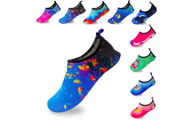 Quick-Dry, Non-Slip, Lightweight Water Shoes For Summer, Beach, Sea & Pool – For Boys, Girls, Babies, Toddlers & Little Kids, Underwater, Little Kid 13