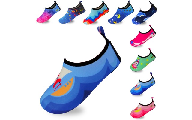Quick-Dry, Non-Slip, Lightweight Water Shoes For Summer, Beach, Sea & Pool – For Boys, Girls, Babies, Toddlers & Little Kids, Sail Blue, Toddler 9-10