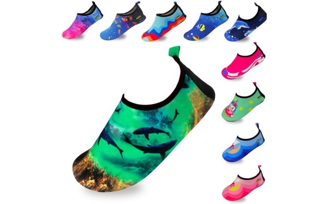 Quick-Dry, Non-Slip, Lightweight Water Shoes For Summer, Beach, Sea & Pool – For Boys, Girls, Babies, Toddlers & Little Kids, Waves, Baby 6-7