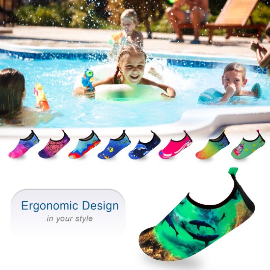 Quick-Dry, Non-Slip, Lightweight Water Shoes For Summer, Beach, Sea & Pool – For Boys, Girls, Babies, Toddlers & Little Kids, Waves, Baby 4-5