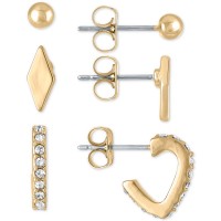 Rachel Roy Gold-Tone Hoop and Stud Earrings 3-Pc. Gift Set
