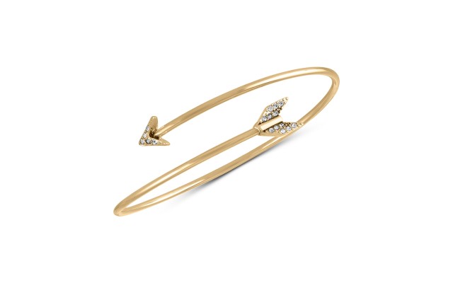  Gold-Tone Pave Arrow Cuff Bracelet