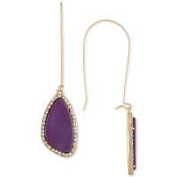 Rachel Roy Gold-Tone Purple Stone Drop Earrings