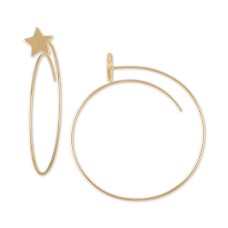 Rachel Roy Gold-Tone Star Spear Medium Hoop Earrings