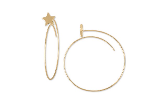  Gold-Tone Star Spear Medium Hoop Earrings