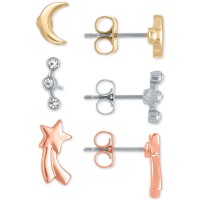 Rachel Roy Tri-Tone Night Sky Stud Earrings 3-Pc. Gift Set
