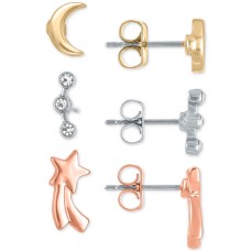 Rachel Roy Tri-Tone Night Sky Stud Earrings 3-Pc. Gift Set