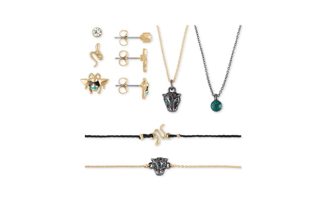 Two-Tone Stud Earrings, Pendant Necklace & Bracelet 7-Pc. Animal Gift Calendar Set