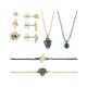  Two-Tone Stud Earrings, Pendant Necklace & Bracelet 7-Pc. Animal Gift Calendar Set