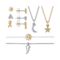 Rachel Roy Two-Tone Stud Earrings, Pendant Necklace & Bracelet 7-Pc. Celestial Gift Calendar Set, Gold/Silver