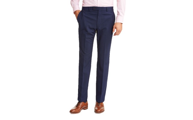  Mens Check Stretch Dress Pants (Navy,34X32)