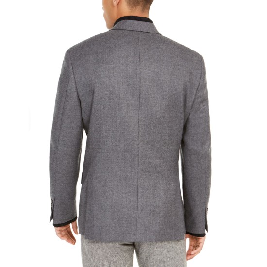  Men’s Classic-Fit Double-Breasted Ultra Flex Coat, Grey, 38 R