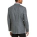  Men’s Classic-Fit Ultraflex Stretch Houndstooth Check Silk & Wool Sport Coat, Gray/Blue, 36R
