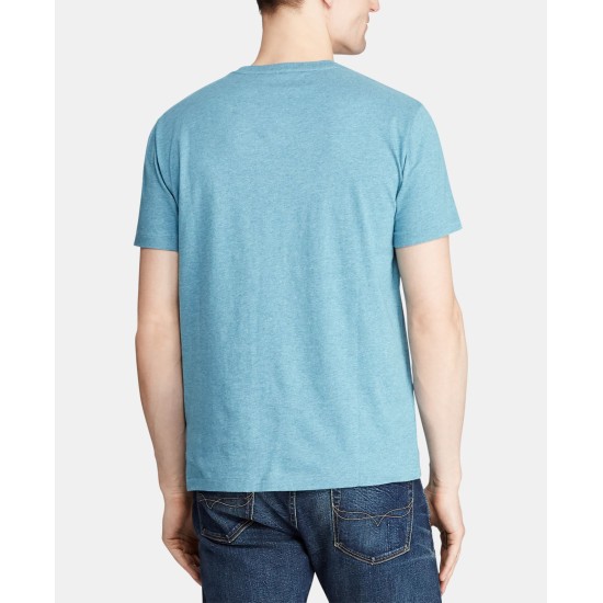  Men’s Classic-Fit V Neck T-Shirt (Blue, M)