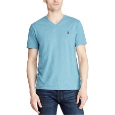 Ralph Lauren Men’s Classic-Fit V Neck T-Shirt (Blue, M)