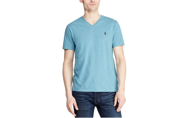  Men’s Classic-Fit V Neck T-Shirt (Blue, M)