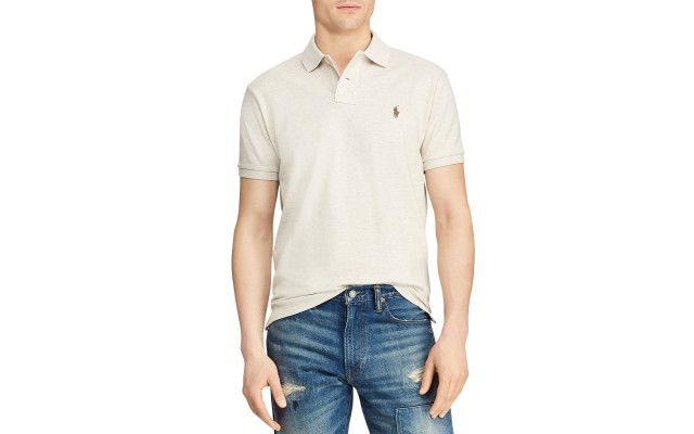  Men’s Custom Slim Fit Mesh Polo T-Shirt, Gray, XL