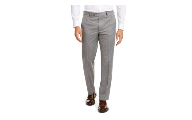 RALPH LAUREN Mens Gray Heather Work Pants (Pastel Gray, 42×30)