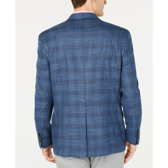  Men’s Plaid Jacket (Blue/Brown, 40T)