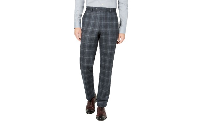  Men’s Plaid Pants (Charcoal, 38X30)