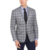 Ralph Lauren Men’s Plaid Window Pane Blazer Jacket (Gray, 40)