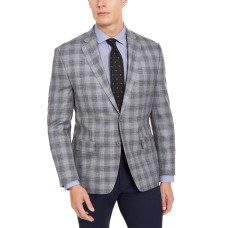 Ralph Lauren Men’s Plaid Window Pane Blazer Jacket (Gray, 40)