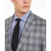 Men’s Plaid Window Pane Blazer Jacket (Gray, 40)