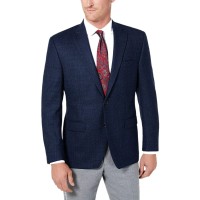Ralph Lauren Men’s UltraFlex Stretch Windowpane Sport Coat (Navy, 48T)
