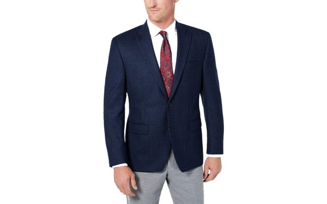 Ralph Lauren Men’s UltraFlex Stretch Windowpane Sport Coat (Navy, 48T)