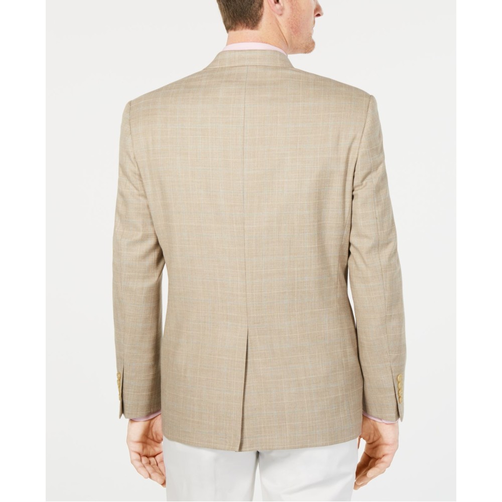 Ralph Lauren Men’s Window Pane Blazer Jacket (Tan, 42 R)