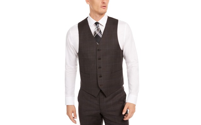  Men’s Window Vest, Brown, Small