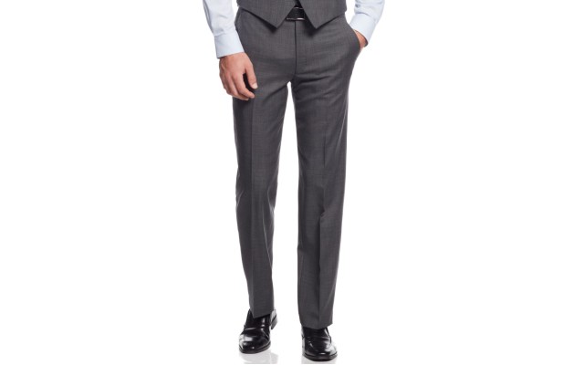  Sharkskin Ultraflex Classic Fit Dress Pants (Gray, 44X30)