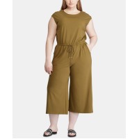 Ralph Lauren Womens Plus Dreshima Knit Cap Sleeves Jumpsuit