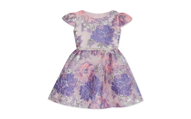  Little Girls Floral Burnout Dress (Pastel Purple, 6)