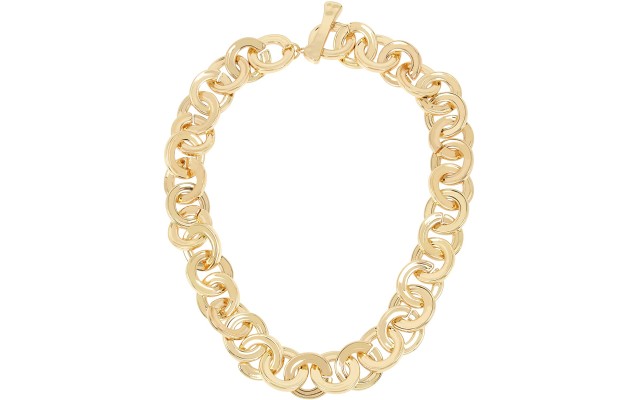  Gold Circle Link Collar Necklace (19)