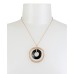  Gold-Tone Orbital Pendant Necklace, 18″ + 2″ extender, Black