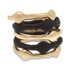 Robert Lee Morris Soho Two-Tone 5-Pc. Set Sculptural Statement Stacking Rings (Brown)