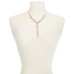 Rose Gold-Tone Multi-Crystal Lariat Necklace, 17″ + 3″ extender, Red