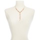 Rose Gold-Tone Multi-Crystal Lariat Necklace, 17″ + 3″ extender, Red