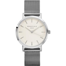 Rosefield Women’s Year-Round Quartz Watch with Stainless Steel Strap, Silver, 18 (Model: MWSM40)